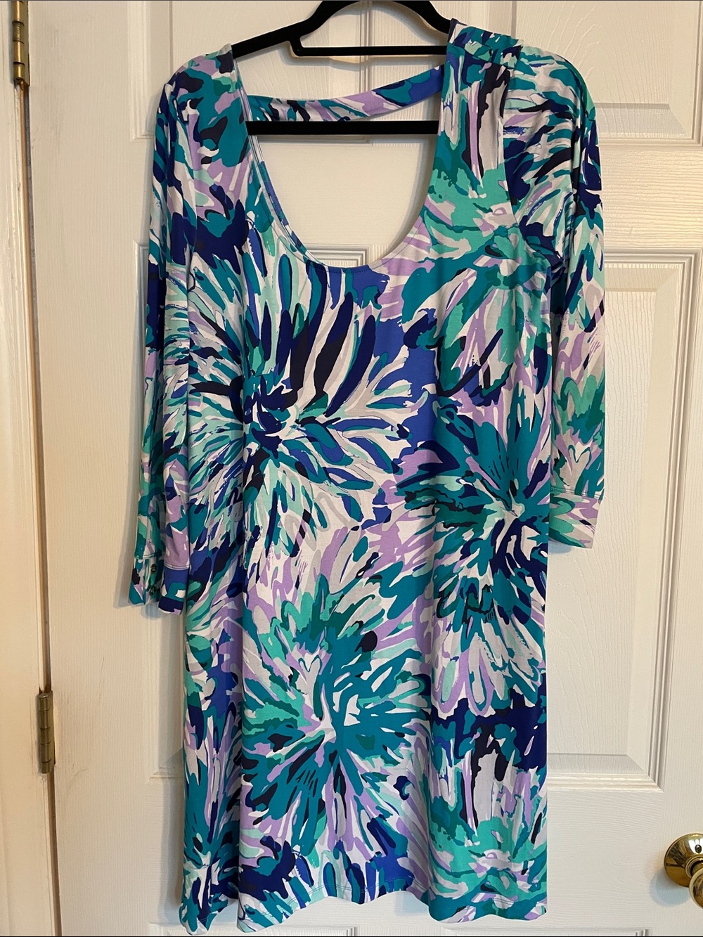 LILLY PULITZER Emma Mini Dress in Capri Teal Off Tropic Print Size Medium